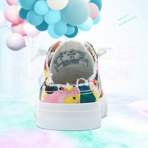 Image of Obtaom Women Canvas Mules Memory Foam Clipper Fashion Sneakers Comfortable Slip-On Mule Backless Holiday Shoes