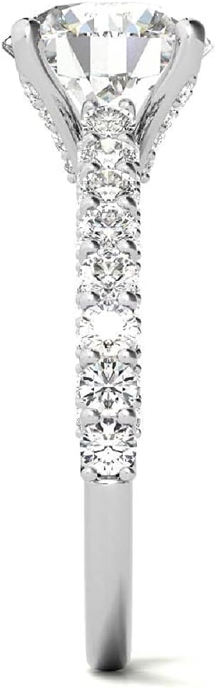 Shree Diamond 2.50 CT Round Colorless Moissanite Engagement Ring,for Women/Her, Wedding Bridal Ring Sets, Eternity Sterling Silver Solid Gold Diamond Solitaire 4-Prong Set for Her