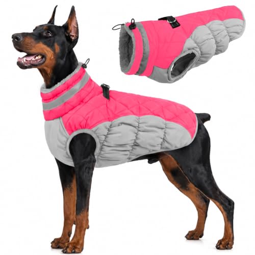 Image of Lelepet Dog Coat Warm Dog Winter Coat Waterproof Dogs Jacket with Harness