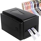 vnmudzeo Digital Satin Ribbon Printing Machine,Lanyard Textile Foil Stamping Fabric Label Printer,300 DPI,127mm/s,Supports 50+ Languages