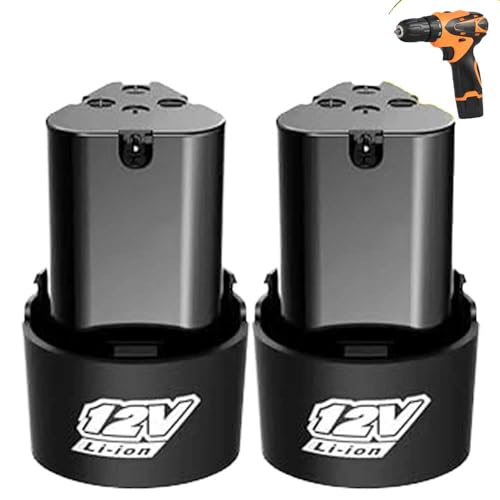 Image of Cordless Drill Battery 12V for Cordless Drill | Replacement Battery for Cordless Drill KG121 (2Pcs 12V Lithium-ion Battery 1.5Ah)