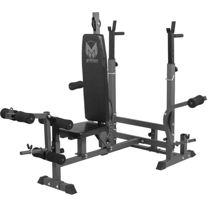 GYRONETICS® Panca Pesi Multifunzione - Portabilanciere, Schienale Regolabile, 165 x 139 x 128cm, Carico Max 280kg, Stazione a Dip, Butterfly, Panca Scott, Curl per Gambe - Palestra e Casa, Allenamento