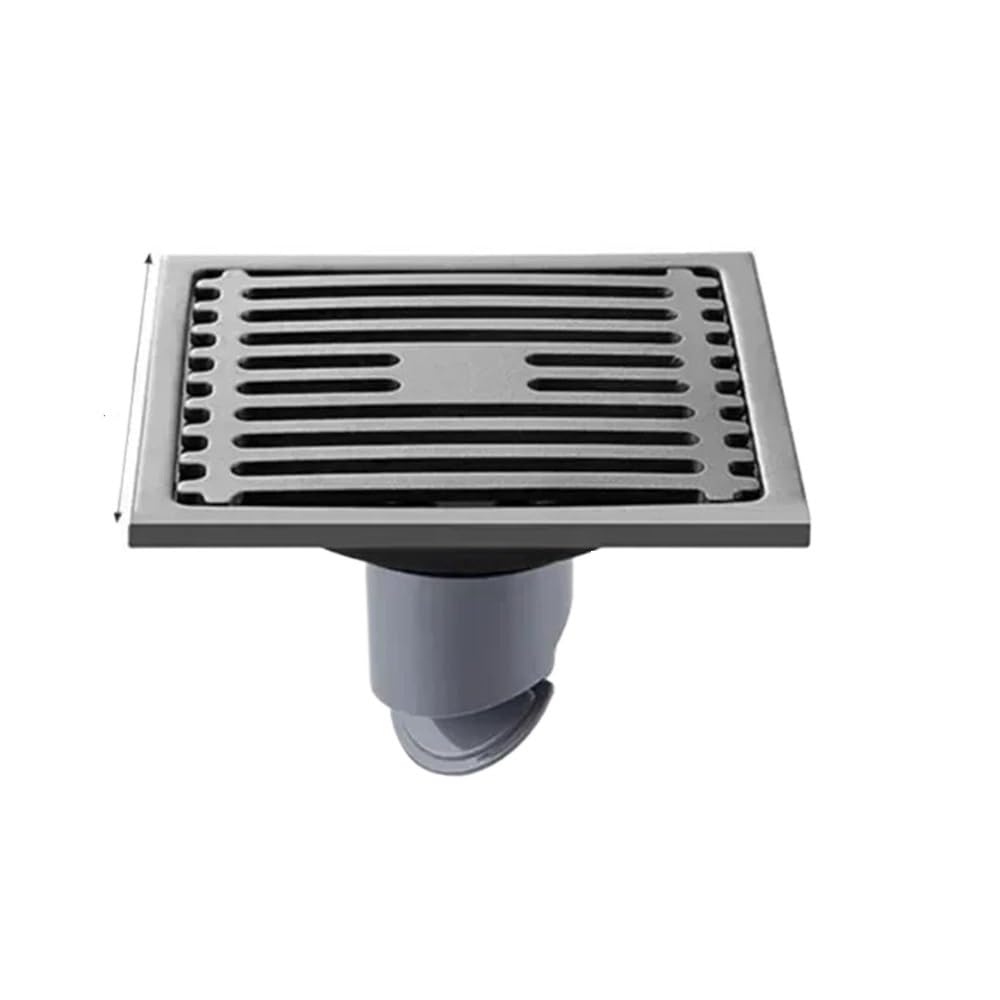 Sunrrafck Gun Grey-Single 1Pc Shower Floor Drain Stainless Steel Square Strainer Dectable Anti-Odor Drainer With Filter Core Bathroom Hardware(Gun Grey-Single)
