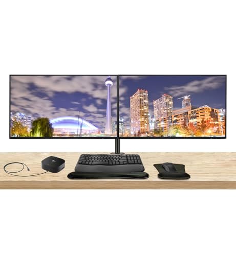 Image of HP Series 7 Pro 24-inch 724pf FHD 1080p LCD Monitor, 2-Pack Bundled with Daisy Chain, Desk Mount Stand, USB-C Multiport G5 Dock, MK650 Wireless Keyboard & Mouse, Gel Mouse & Wrist Pad