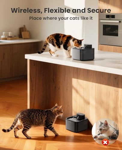 Fuente de agua para perros y gatos 7L y 2.2L inalámbrica miniatura 5