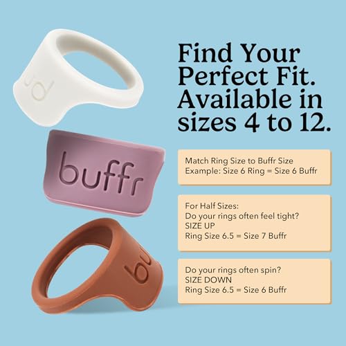 Image of BUFFR Silicone Ring Protector for Working Out - Wedding Band Guard for Gym & Fitness - Secure, Non-Slip Rubber Ring Cover for Women