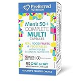 Preferred Nutrition Men’s 50+ Complete Multi, One-A-Day, 60 Veg Caps, Real Food Fruits & Vegetables with Over 55 Essential Nutrients, Proudly Canadian