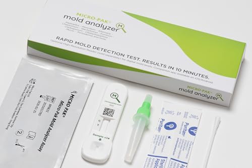 Micro-Pak Mold Analyzer - Easy At-Home & Professional Mold Detection Kit with Fast, Accurate 10-Minute Results, DIY Testing Kit for Homes, Apartments, Bathrooms, HVAC & More (1 Pack)