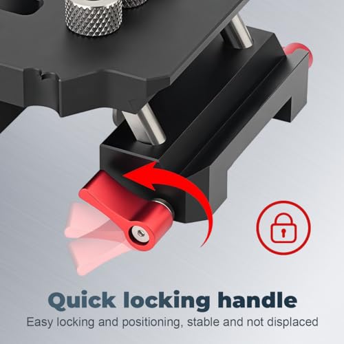 Image of Serplex Self-Centering Dowel Jig Kit, 3-Hole Precision Woodworking Drill Locator with Adjustable Aluminum Alloy Clamp, Drill Guide with Bushings, Brad Point Drill Bits and Depth Stop Collars