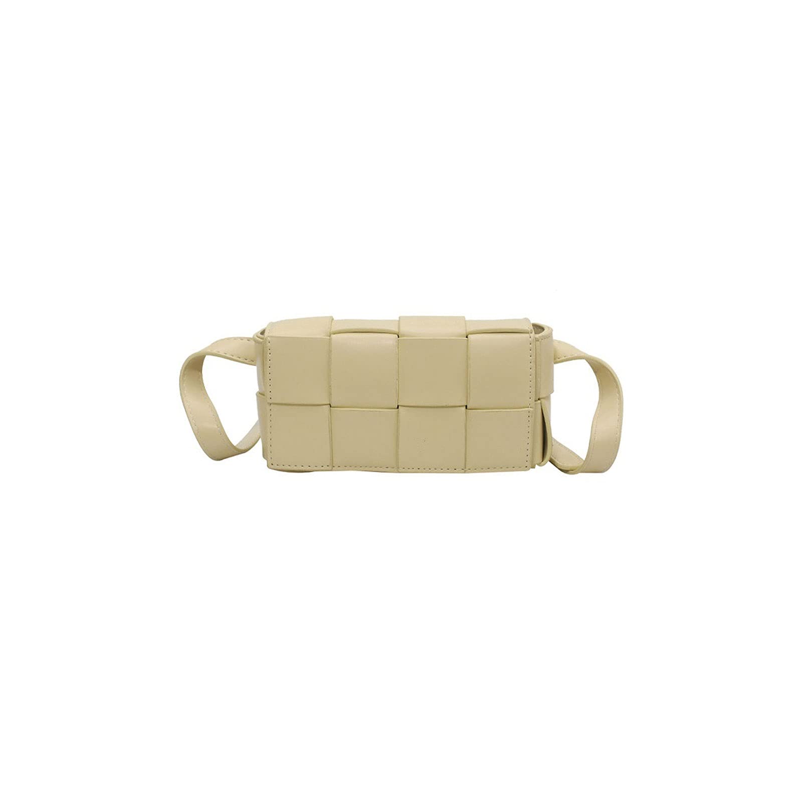 Nerka z klapką, regulowana torebka damska, torba na klatkę piersiową, torba typu crossbody, skóra PU, tkana, pasek na talię (żółta)