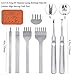 6pcs 1/2/4/6 Prong DIY Diamond Lacing Stitching Chisel Set & Leather Edge Skiving DIY Craft Tool, Hatisan Industrial Grade White Steels Leather Craft Kits - Rugged & Durable (3mm)