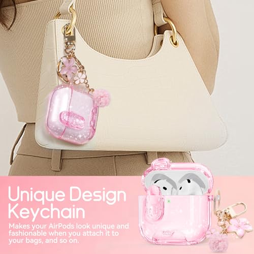 Image of for AirPods 4 Case 2024 with Safety Lock,Glitter Pink