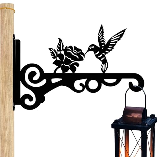 Soporte para exterior Colibrí | Soporte metálico resistente con diseño de colibrí | Soportes para macetas de exterior | para balcón valla ventana jardín techo porche