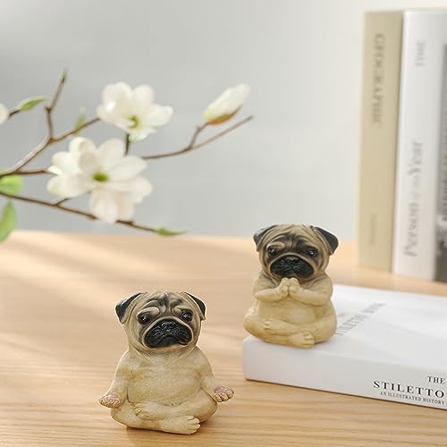 Pack 2 Figuras Decorativas Yoga Pug Brown miniatura 5