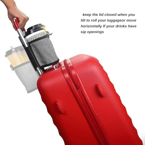 Image of 2 in 1 Luggage Cup Holder for Travel - Hands-Free Drink Holder for Suitcase Holds Two Cups of Coffee & Travelers - Ideal for on-The-go Travelers, Easy-to-Carry Design for All