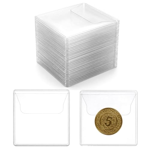 Fundas con bolsillo para monedas PVC 50 unidades 2.16x2.16 in miniatura 1