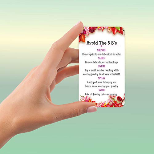 Jewelry Care Instruction Cards - (Pack of 100) 3.5\" x 2\" Thank You Package Insert for Jewelry Cleaning Customer Directions - Thumbnail 7