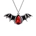 Produktbild Qinlee Halloween Halskette Vintage Strass Fledermaus Anhänger Kette Halloween Schmuck Geschenk für Damen Mädchen