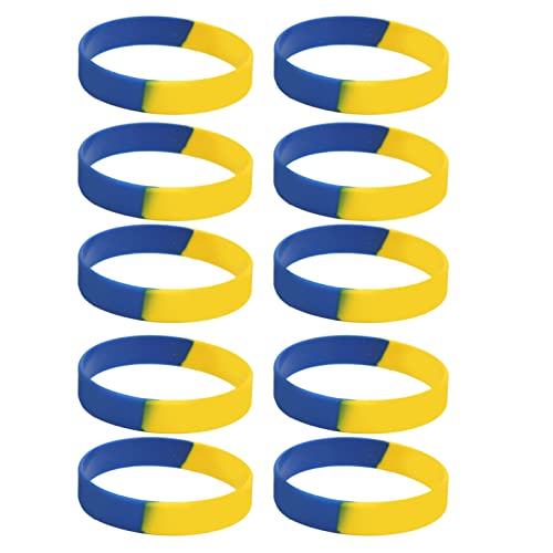 Demeras Ukrainian Rubber Wristband, Ukraine Bracelets 10Pcs for Parades for World Cup