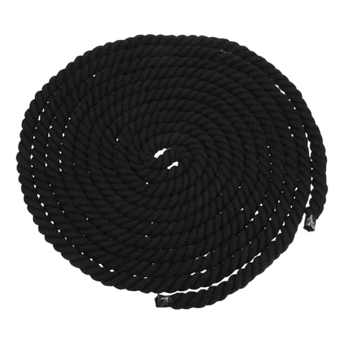 QUARKZMAN 20mm x 32.8 Pieds Corde en Coton Noir,3 Torons Ligne à Linge Extérieur,Tressé Épais Corde Macramé pour DIY Suspendu Murale Porte-Plante Nœud Ligne à Linge