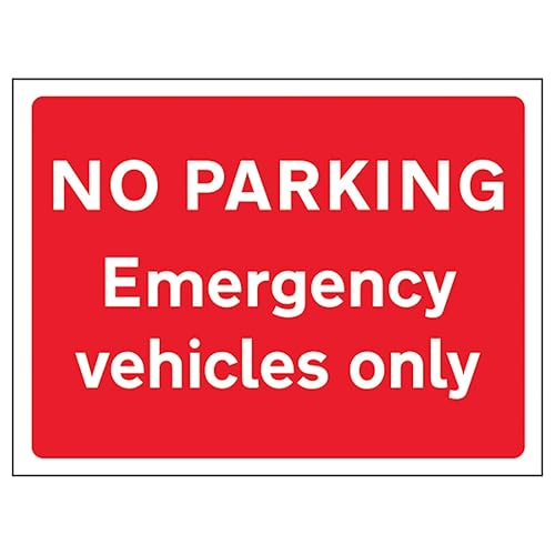 Panneau de sécurité réfléchissant No Parking Emergency Vehicles Only 600x450mm