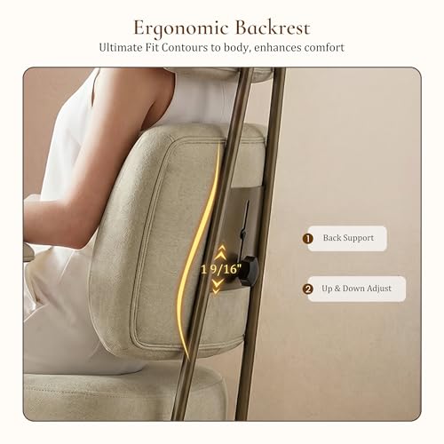 Image of EUREKA ERGONOMIC Home Office Desk Chairs, Ergonomic Computer Chair with High Back, Executive Office Chair with Lumbar Support, Spring Cushion Seat, Mid-Century Modern, Off-White