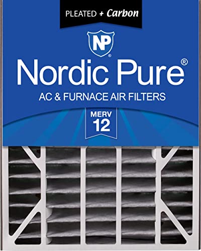 Nordic Pure Merv 12 Plus Filtre à air de rechange pour four AC 20 x 25 x 5 (4-7/8 Profondeur réelle) Cover