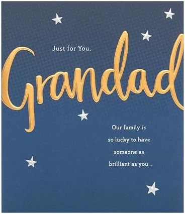 UK Greetings | Father's Day Card for Grandad | Card for Dad, Grandad, Husband | Him, Boys, Men | Lettering with Stars Design | With Envelope | 15.9 x 18.4 cm - View 7