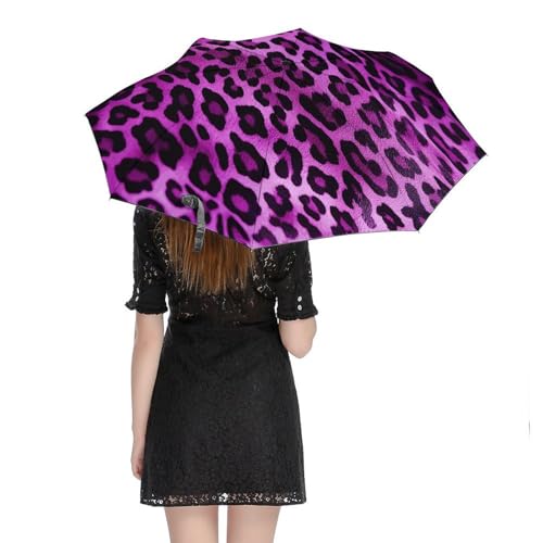 Parapluie anti-UV pliant Purple Leopard 3 petit format pour déplacements - 5