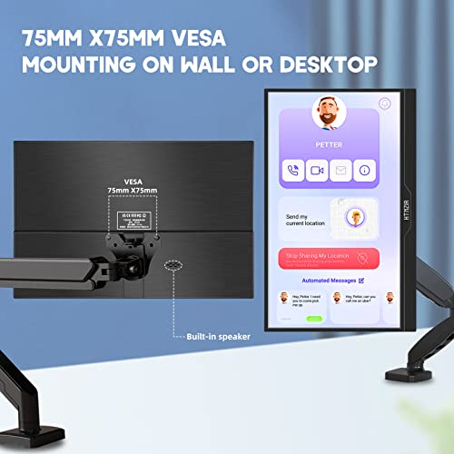 15,6 Zoll Tragbarer Monitor Touchscreen,FHD Display 1920x1080 Laptop Monitor USBC HDMI IPS Display Kickstand &Lautsprecher,HDR Plug&Play Externer Monitor für Laptop PC Telefon Mac Xbox PS5/PS4 Switch – Bild 4