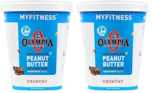 Image of MYFITNESS Peanut Butter High Protein Dark Chocolate Spread Crunchy 1kg | Added Whey Protein | 30g Protein for Muscle Building | 7g Fiber | Pre & Post-Workout Snacks | Cholesterol Free | Zero Trans Fat