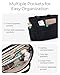 BAGSMART Tote Bag for Women, Lightweight Puffy Tote Bag with Compartments Shoulder Bag Handbag Quilted Shoulder Bag Handbag for Travel, Work, Beach, Gym, Shop (Black)