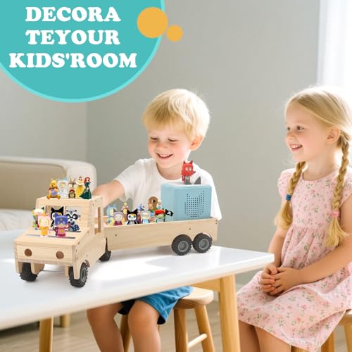 Image of Truck for Tonies Box 1 /2 Organizer Shelf Storage, Wooden Bus Magnetic Storage Holder for Toniebox Player Tonies Figures Characters for Children, Display Collection 20~30 Tonie Box Characters