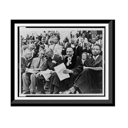 [Seated on speakers' platform at May 17 Prayer Pilgrimage for Freedom in Washington, D.C. (left to right): Roy Wilkins, A. Philip Randolph, Rev. Thomas Kilgore, Jr., and Martin Luther King, Jr.] An...
