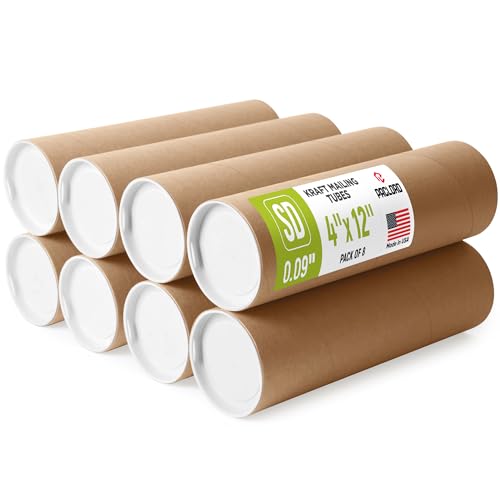 Tube en carton pour ranger et envoyer vos dessins : lot de 8 étuis kraft 10x30 cm