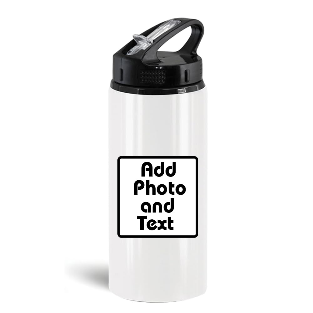 KIRKIRI Aluminium Sipper with Your Photo, Name & Quotations with Straw on Special Occasion