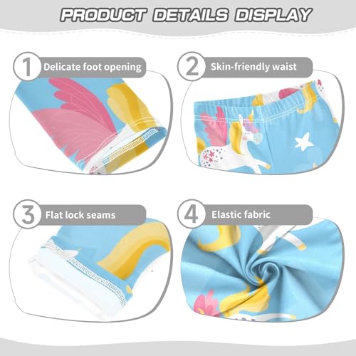 Magic Unicorn Girls Leggings,Workout Leggings for Girls Toddler Athletic Legging Size for 3-10T3
