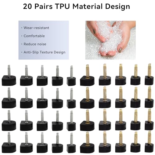 Image of MHBH High Heel Replacement Tips, Shoe Heel Repair - 20 Pairs of Heel Caps Shoe Heel Repair Kit for Women's Shoes, 5 sizes