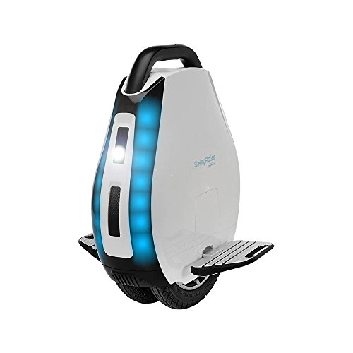 SWAGTRON SwagRoller Electric Unicycle: Multi-Terrain Dual Air-Filled Tires; Retractable Handle; App & Bluetooth Speaker