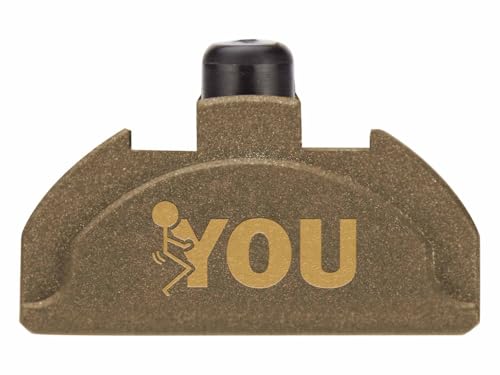 NDZ Performance Grip Plug for Glock Gen 4-5 with Backstrap – Heavyweight Brass – Fits G17 G19 G22 G23 G31 G34 G45 G47 – Cerakote Burnt Bronze Finish, F You Stickman – Made in USA