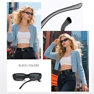 SAIIURV 2 Paires Lunettes de Soleil Vintage, Lunette de Soleil Femme Polarisées Protection UV400, Lunette à Monture Ultra-petite pour Femmes Hommes, pour La Conduite, Les Voyages et Les Fêtes (Noir)