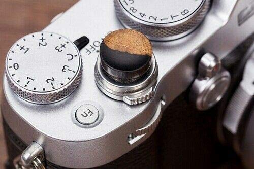 Kamthing Wood Soft Shutter Release Button Compatible with Fujifilm X-100V X-T30 X-T4 X-T3 X100F X-T20 X-PRO3 X-PRO2 X30 X100T X100F X-E3 M8 M9 M10 Camera 12mm Concave Surface (Gray)