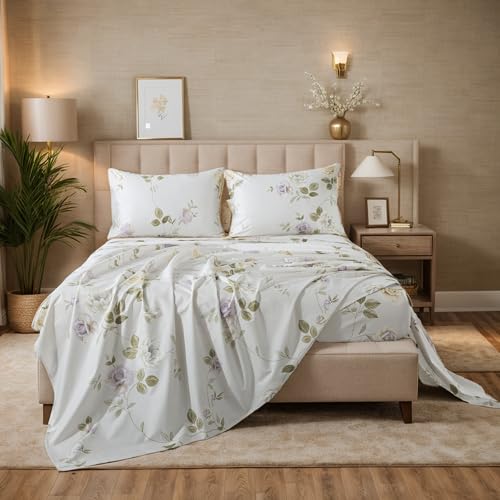 FADFAY Twin XL Floral Sheet Set – 100% P