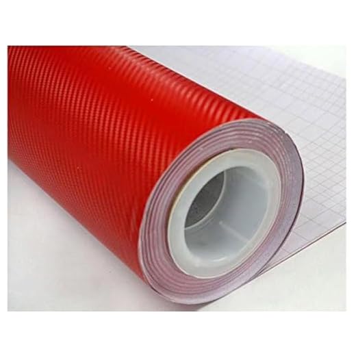 F & B LED LIGHTS Red 3D Carbon Fiber Film Twill Weave Vinyl Sheet Roll Wrap (12" X 60", Red)