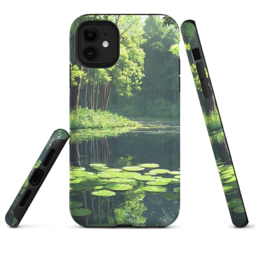 HYPESTYLE Forest Lake Phone Case Compatible with iPhone 16 15 14 13 12 Compatible with Samsung Galaxy S25 S24 FE S22 Ultra 2 Layer Heavy Duty Shockproof Full Protection with Mag-Safe
