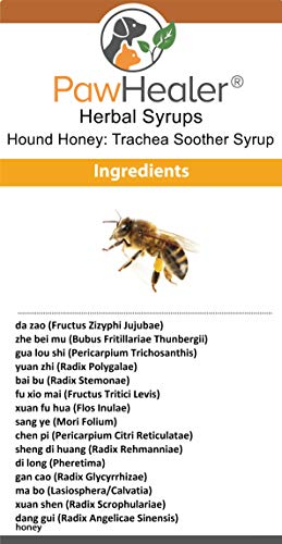 PawHealer Hound Honey: Trachea Soother Syrup - 150 ml (5 fl oz) - Natural Herbal Remedy for Symptoms of Collapsed Trachea - Tastes Good - Easy to Administer