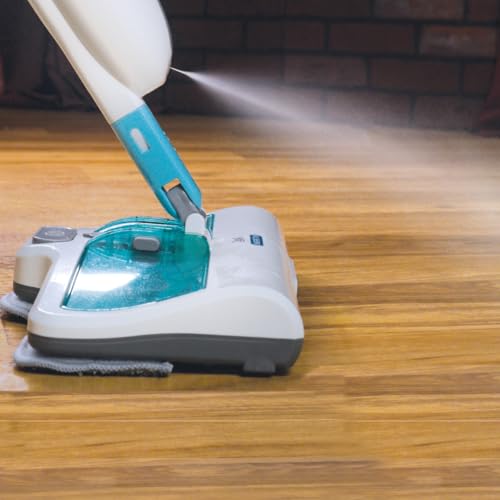 JML Zippi Sweeper Mop - 2-in-1 Cordless Spray Mop with Rotating Brushes & Mist Function, Lightweight Sweeper for Hard Floors, Rechargeable Battery & Built-in Light - Mops for Cleaning Floors