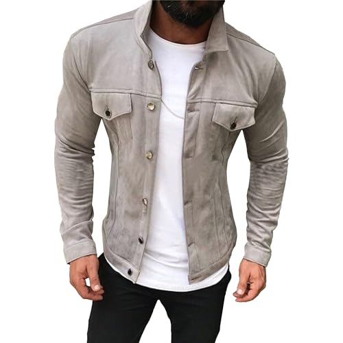 Veste cargo homme confortable et veste boutonnée manches longues