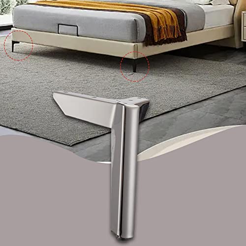 Patas para sofá de metal reforzado con acabado plata de 10cm 7