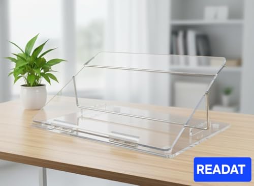 Image of Acrylic Table Top Elevator Writing Desk Standard 7mm Thickness - Transparent Color with Height Adjustable 15x12 Inch